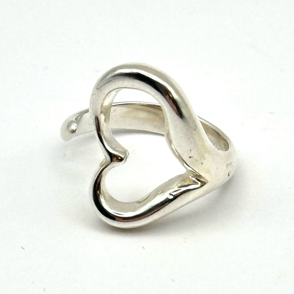 Tiffany & Co. Jewelry - Tiffany & Co Silver Elsa Peretti Open Heart Ring Size 6.25